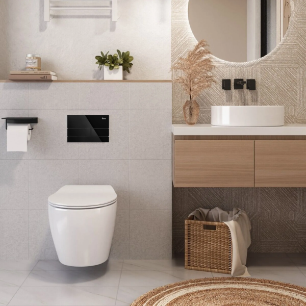 Plaque de commande WC type K011A-Q Rea T Black Glass – Image 3