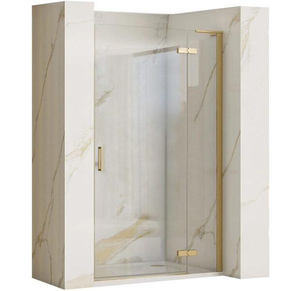 Porte de douche Rea Hugo 100 Gold Brush + profilé