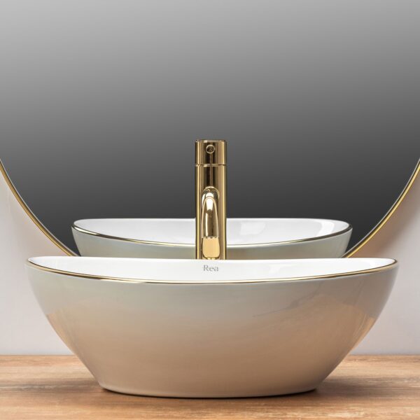 Vasque à poser Rea Sofia Gold Edge – Image 4