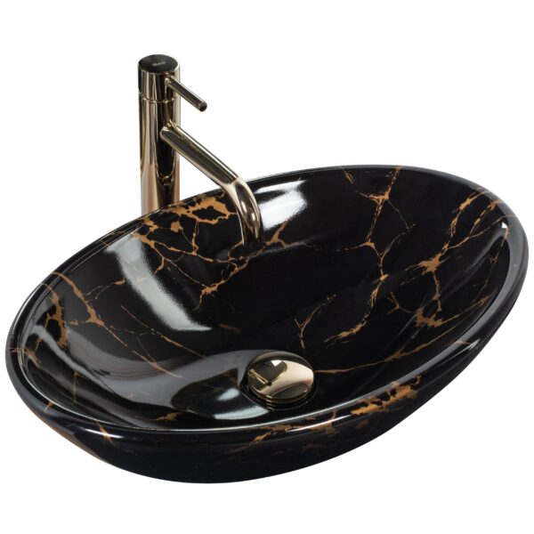 Vasque à poser REA Pamela Black Marble Shiny