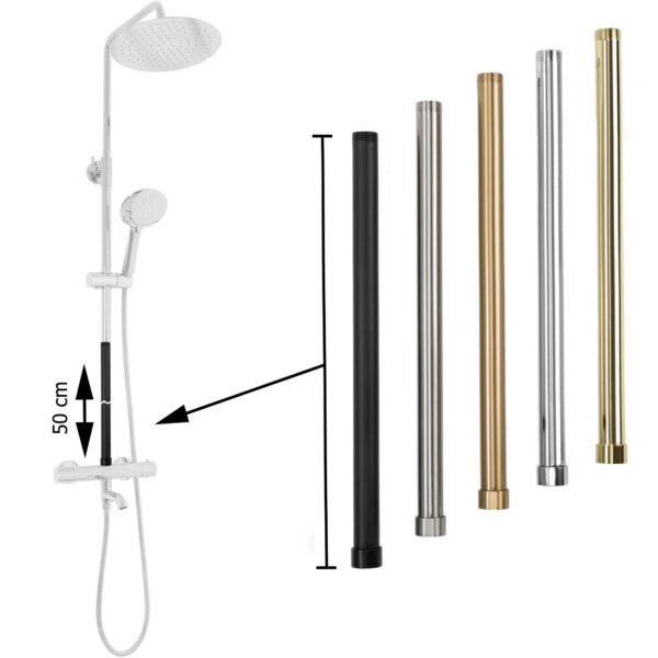 Rallonge pour ensemble bain-douche BRUSH GOLD 50cm – Image 4