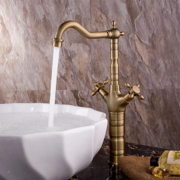 Robinet de cuisine de salle de bain Rea Rustico antique gold – Image 5