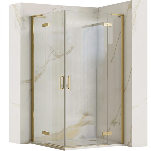 Cabine de douche REA Hugo 100x100 Gold Brush
