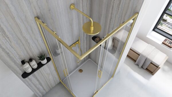 Cabine de douche Rea City 80x100 Brush Gold – Image 4