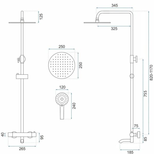 Kit de douche avec thermostat REA Lungo Rose Gold – Image 8