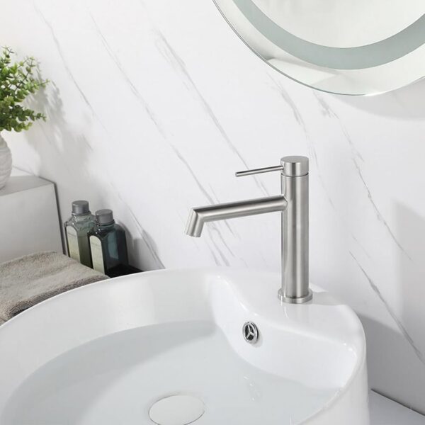 Robinet de lavabo Rea Foss Nickel Brush Low – Image 7