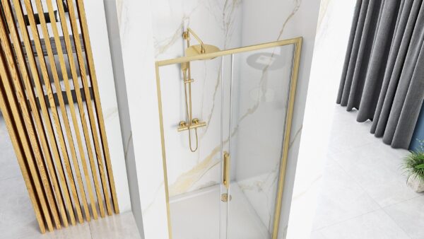 Porte de douche REA Rapid Slide 110 Gold Brush – Image 3