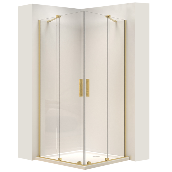 Cabine de douche REA Montana Double Gold Brush 80x100
