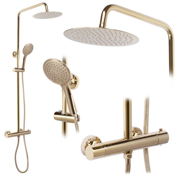 Kit de douche REA VINCENT GOLD + thermostat