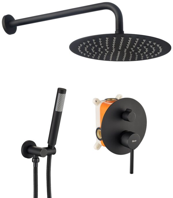 Kit de douche encastré Rea Lungo Black + BOX