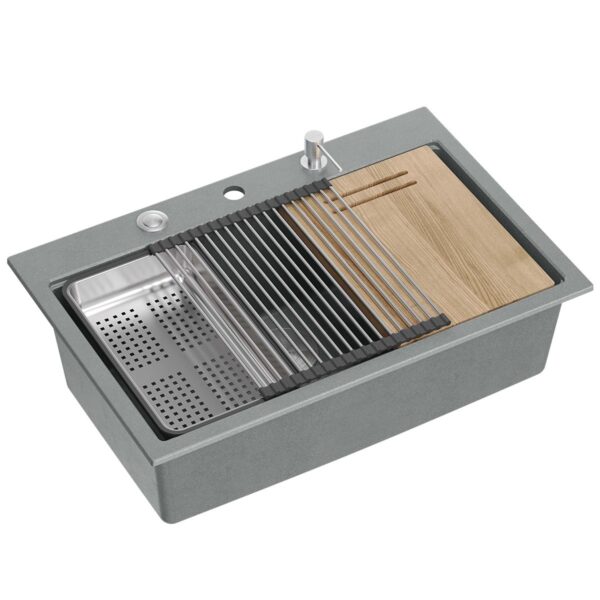 évier en granit MARC 110 WORKSTATION Grey Metallic