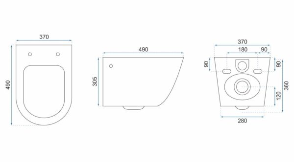 Cuvette WC suspendue Rea Olivier – Image 4