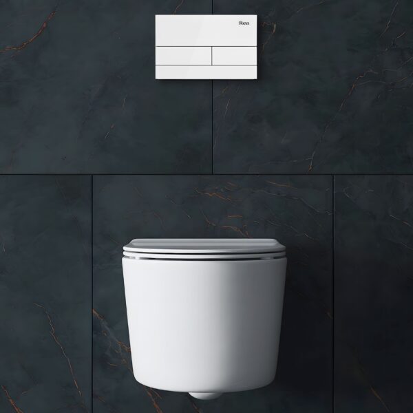 Plaque de commande WC type K011A-Q Rea T White Glass – Image 3