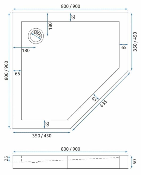 Cabine de douche DIAMOND GOLD 90x90 – Image 10