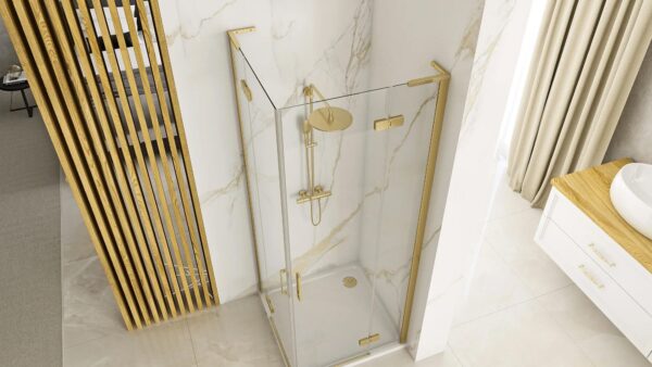 Cabine de douche REA Hugo 80x80 Gold Brush – Image 4