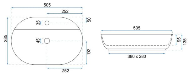 Vasque à poser REA Aura 51 – Image 6