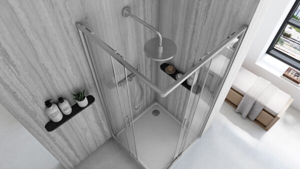 Cabine de douche Rea City 90x90 Nickel Brush – Image 4