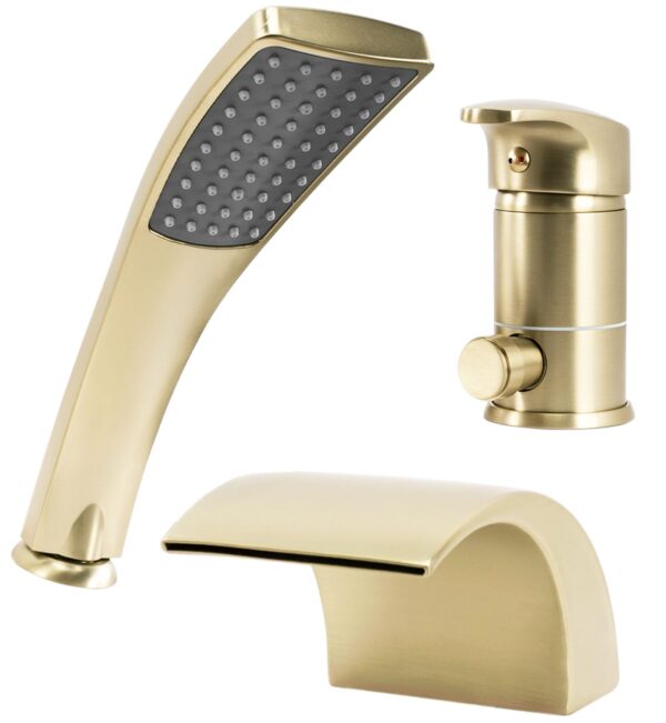 Robinet de baignoire Rea Riven Brush Gold – Image 2