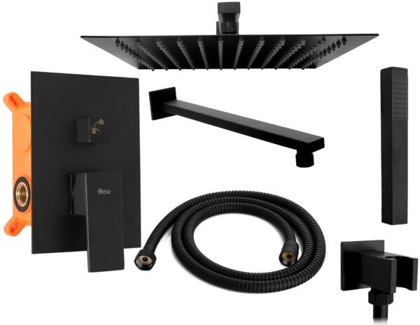 Kit de douche encastré Rea Fenix Black + BOX