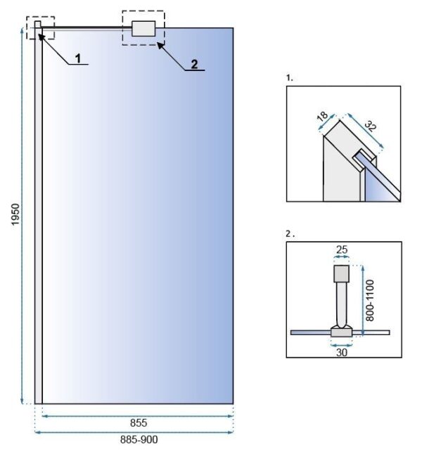 Paroi de douche Rea Aero N 90 Transparent – Image 4