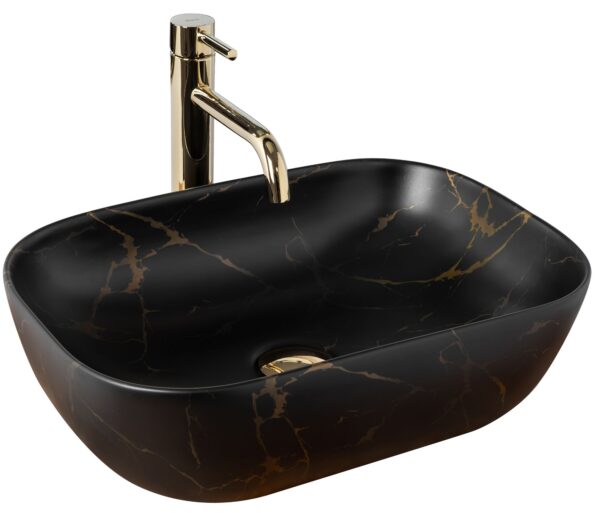 Vasque à poser Rea Belinda Black Marble Mat