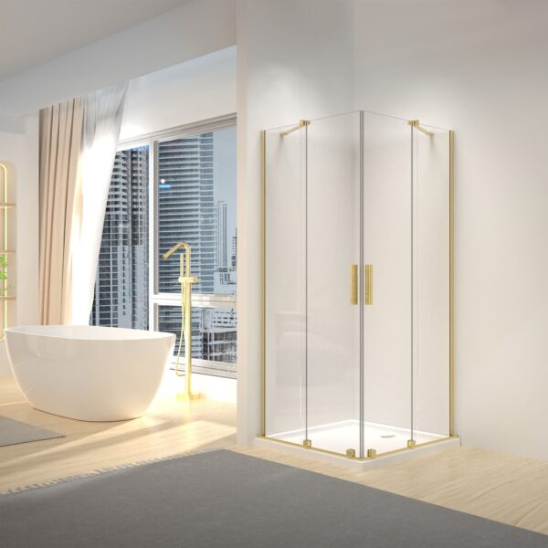 Cabine de douche REA Montana Double Gold Brush 90x90 – Image 2