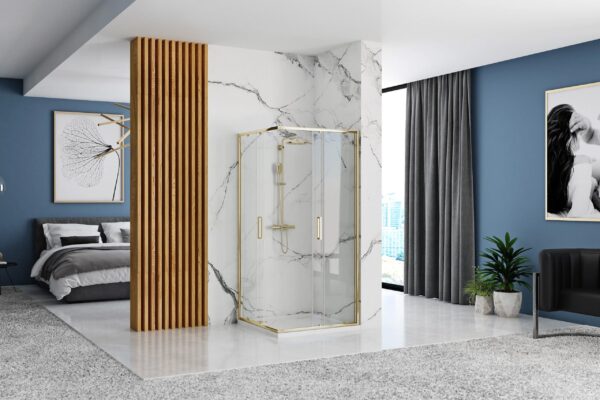 Cabine de douche Rea Punto 80x100 Gold – Image 4
