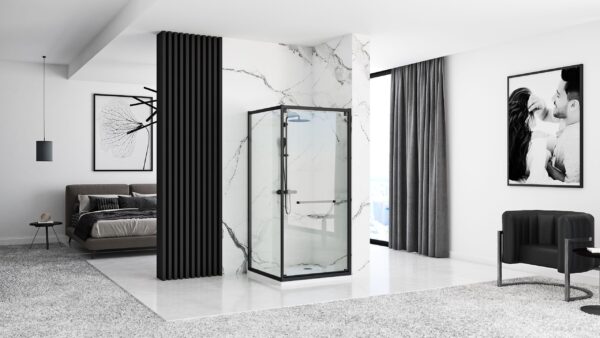Cabine de douche Rea Space In Black 80x100 – Image 2