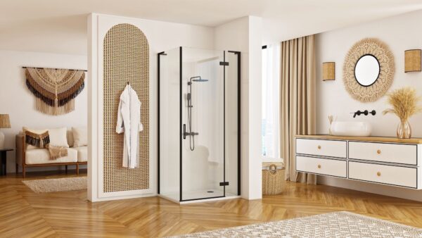 Cabine de douche REA Hugo Black 80x80 – Image 2