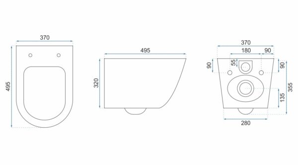 Cuvette WC suspendue Rea Carlos Slim Granit Shiny N – Image 6