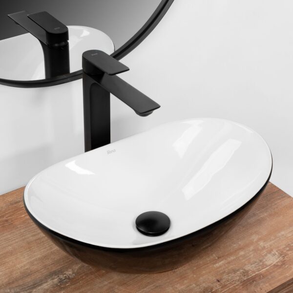 Vasque à poser REA Royal Mini Black White – Image 2