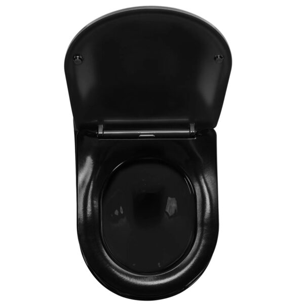 Cuvette WC suspendue Rea CARLO Mini Rimless Duroplast Flat Black Gold Edge – Image 3