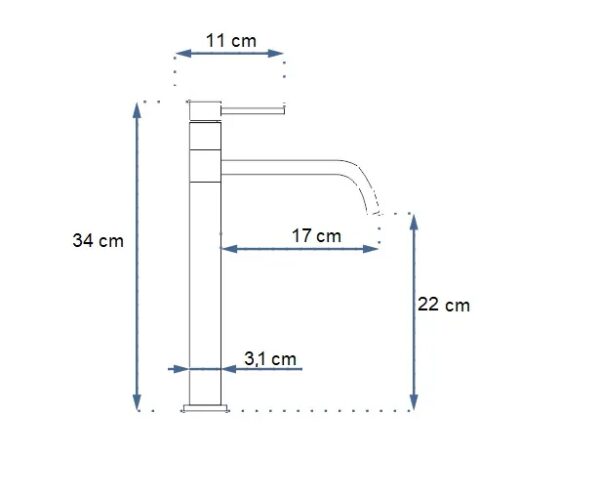 Robinet de lavabo Rea Lugano Slim Chrome High – Image 4