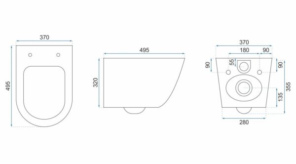 Cuvette WC suspendue Rea Carlos Slim Rimless Aiax Shiny – Image 7