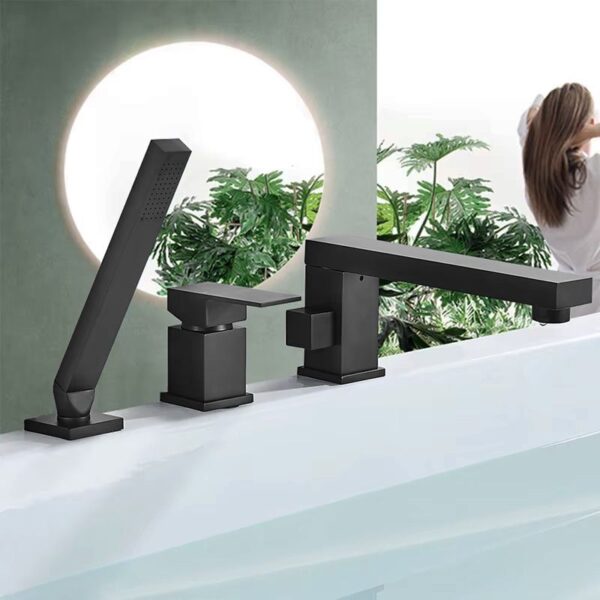 Robinet de baignoire Rea Glen Black Trois Parties – Image 2