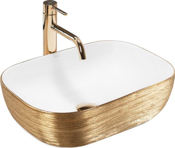 Vasque à poser Rea Belinda White GOLD BRUSH