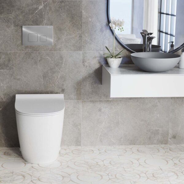 Bâti support WC avec plaque de commande type F Chrome – Image 2