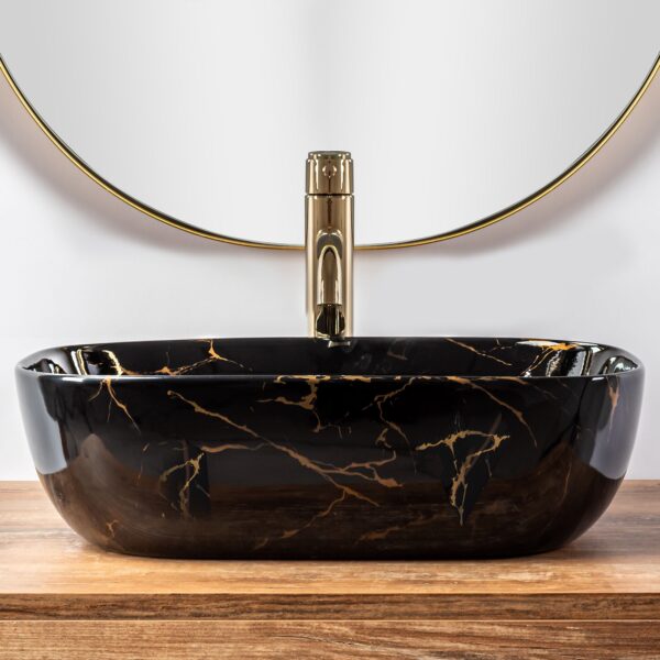 Vasque à poser Rea Belinda Black Marble shiny – Image 3