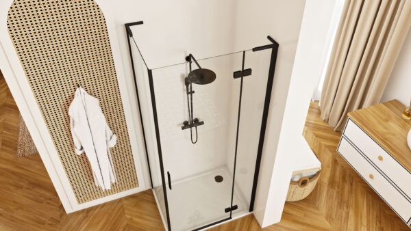 Cabine de douche REA Hugo Black 90x80 – Image 4