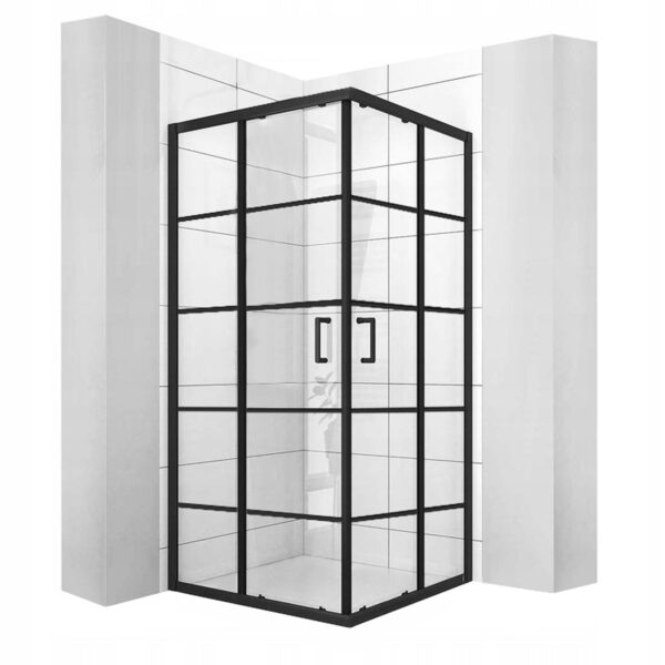 Cabine de douche carrée calani BLACK DELTA 90x90