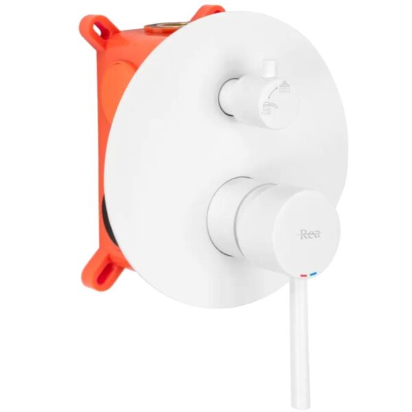 Colonne de douche-baignoire encastrée Rea Lungo WHITE Matt + BOX – Image 2