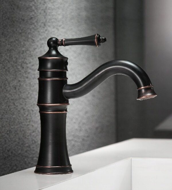 Robinet de salle de bain Rea Vintage Old Black Low – Image 2