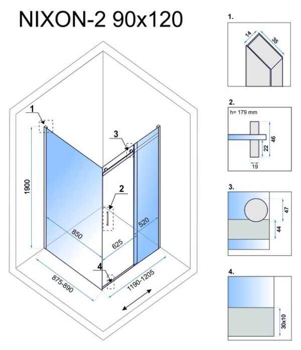 Cabine de douche Rea Nixon 120x90 – Image 6