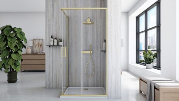 Cabine de douche Rea City 80x100 Brush Gold – Image 3