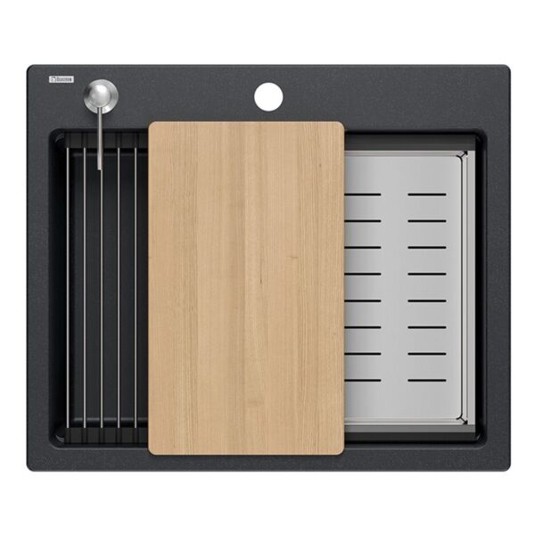 évier en granit KURT 110 WORKSTATION Black Dotted – Image 2