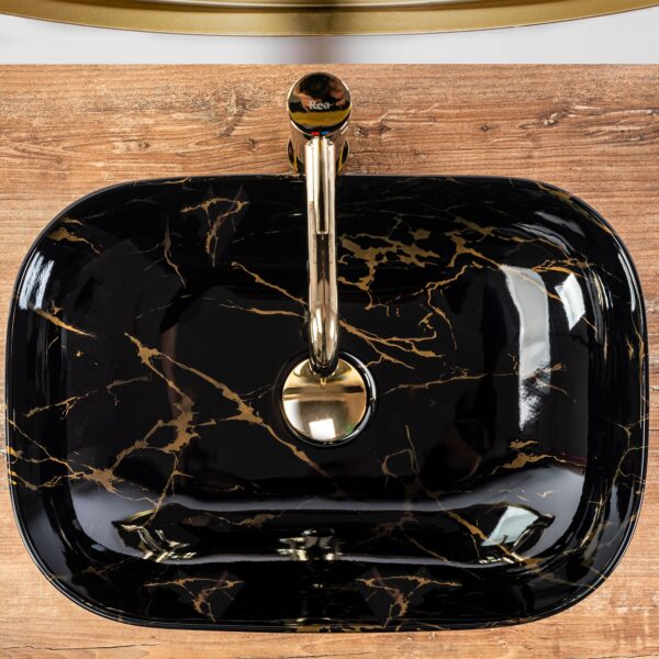 Vasque à poser Rea Belinda Black Marble shiny – Image 2