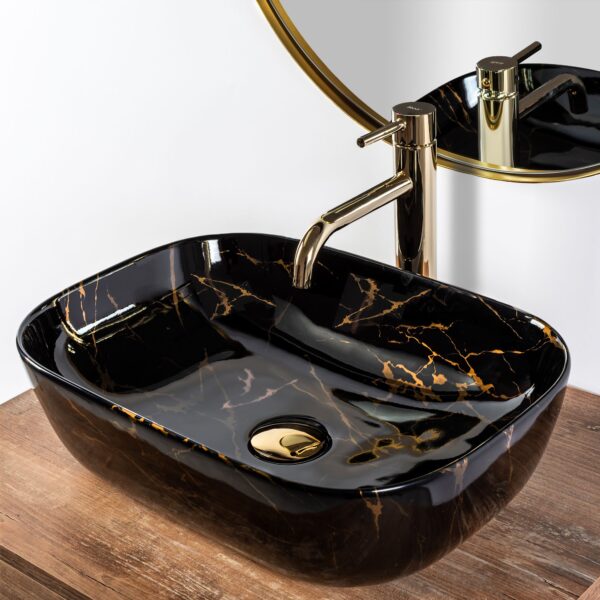 Vasque à poser Rea Belinda Black Marble shiny – Image 4