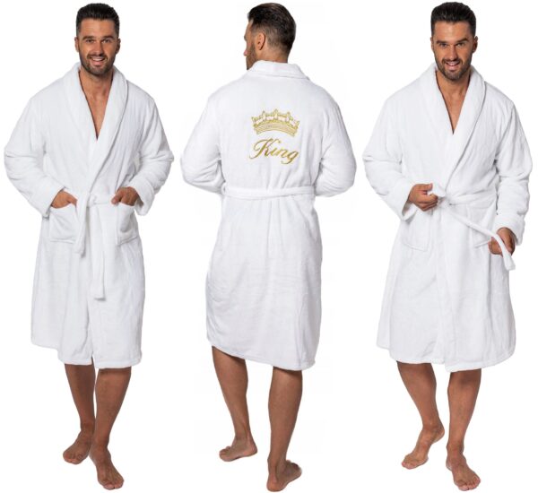 Peignoir MEN King White collar S/M – Image 2