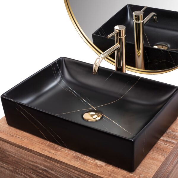 Vasque à poser REA Inga Black Marble Mat – Image 4