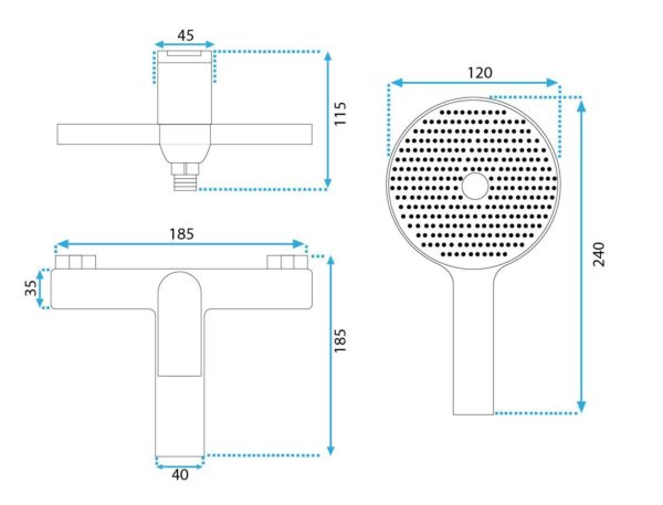 Robinet de baignoire REA AVALON Chrome – Image 5